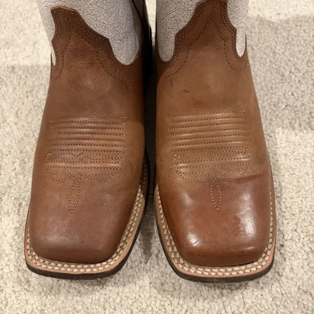 Ariat Women Patriot Crackled American Flag Western Cowboy Boots size 7B EU 37.5 - Picture 3 of 12